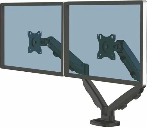 FELLOWES Monitortartó kar két monitorhoz, FELLOWES "Eppa™  "Dual", fekete