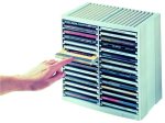   FELLOWES CD-tároló, automata kiemelőrendszerű, 30+18 db-os, FELLOWES "Spring", platinaszürke