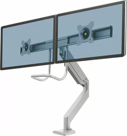 FELLOWES Monitortartó kar, két monitorhoz, FELLOWES "Eppa™ Crossbar", ezüst