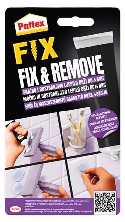 HENKEL Ragasztó, építési-szerelési, 44 g, HENKEL "Pattex Fix & Remove"