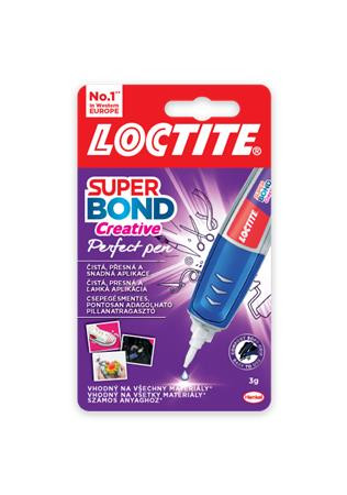 HENKEL Pillanatragasztó, 3 g, HENKEL "Loctite Super Bond  CEATIVE Perfect Pen"