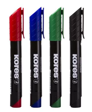 KORES Alkoholos marker, 3-5 mm, kúpos, KORES "K-Marker XP1", 4 különböző szín