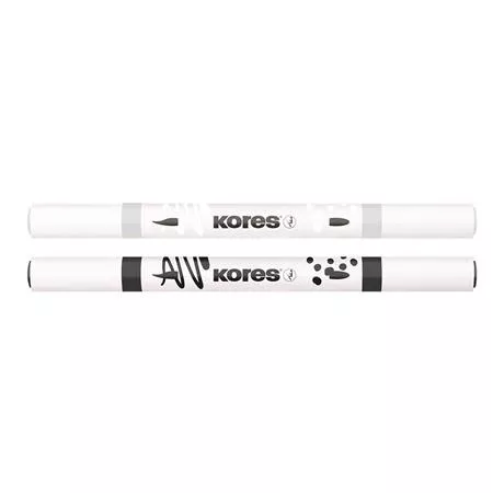 KORES Dekormarker készlet, akril, 1-2 mm, kétvégű, KORES " K-Kreative", 2 különböző szín