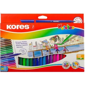   KORES Filctoll készlet, kimosható, KORES "Korellos", 24 különböző szín