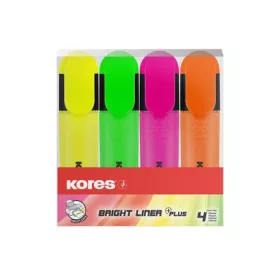   KORES Szövegkiemelő készlet, 0,5-5 mm, KORES, 4 különböző szín