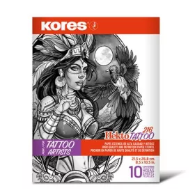   KORES Indigó tetováláshoz, 21,5 x 26,8 cm, KORES "Tattoo", 10 lap