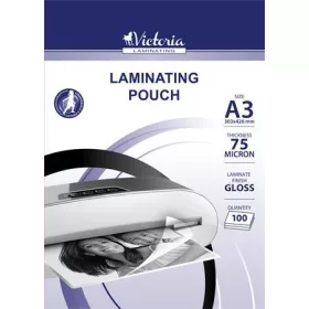   VICTORIA OFFICE Meleglamináló fólia, 75 mikron, A3, fényes, VICTORIA OFFICE