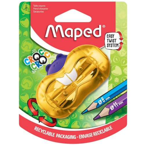 Hegyező, kétlyukú, tartályos, MAPED "Croc Croc Twist", hörcsög UTOLSÓ DARABOK