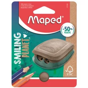   MAPED Hegyező, kétlyukú, tartályos, műanyag,  MAPED "Smiling Planet"