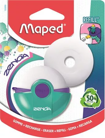 MAPED Radír, műanyag tokos, utántöltővel, MAPED "Zenoa", vegyes színek