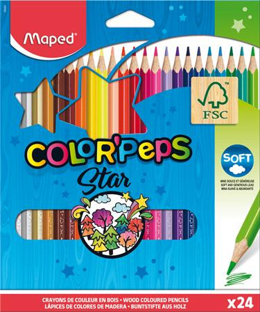 Színes ceruza készlet háromszögletű MAPED "Color'Peps Star" 24 különböző szín