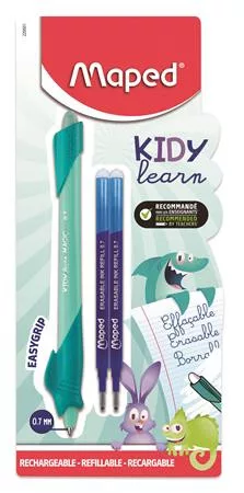 MAPED Írástanuló rollertoll, utántöltővel, 0,7 mm, radírozható, MAPED "KIDY Learn MAGIC", vegyes minták