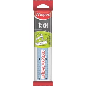   MAPED Vonalzó, műanyag, törhetetlen, 15 cm, MAPED "Study Unbreakable", vegyes színek