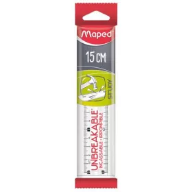   MAPED Vonalzó, műanyag, törhetetlen, 15 cm, MAPED "Study Unbreakable", átlátszó