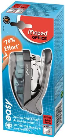 MAPED Tűzőgép, 24/6, 26/6, 20 lap, könnyített tűzés, dobozos, MAPED "Easy Half-Strip"