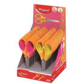   MAPED Olló, display, iskolai, 13 cm, MAPED "Soft Neon", vegyes színek