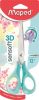 MAPED Olló, iskolai, 16 cm, rugalmas nyél, MAPED "Sensoft 3D", vegyes pasztell színek