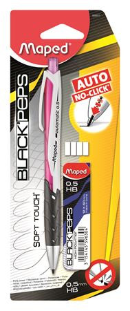 MAPED Nyomósirón, 0,5 mm, ajándék grafitbéllel, MAPED "Black'Peps", vegyes színek