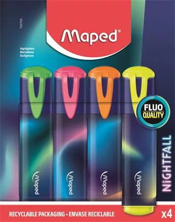 Szövegkiemelő készlet 1-5 mm MAPED "Nightfall" 4 különböző szín