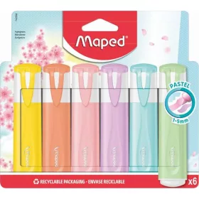   MAPED Szövegkiemelő készlet, 1-5 mm, MAPED "Fluo Peps Quality", 6 különböző pasztell szín