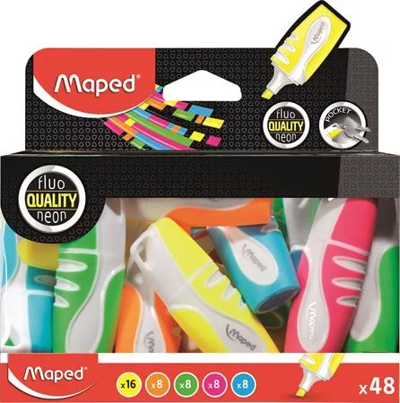 MAPED Szövegkiemelő display, 1-5 mm, MAPED "Fluo Peps Pocket Soft", vegyes neon színek