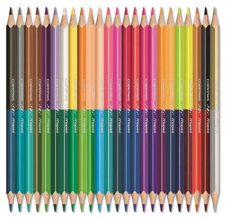 MAPED Színes ceruza készlet, háromszögletű, kétvégű, MAPED "Color'Peps Duo", 48 különböző szín
