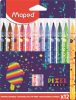 MAPED Filctoll készlet, 2,8 mm, kimosható, MAPED "Pixel Party", 12 különböző szín