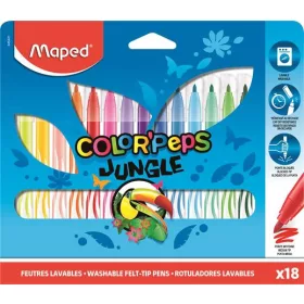   MAPED Filctoll készlet, 2,8 mm, kimosható, MAPED "Color'Peps Jungle", 18 különböző szín