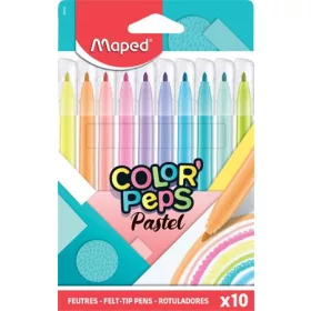   MAPED Filctoll készlet, 2,8 mm, kimosható, MAPED "Color'Peps Pastel", 10 különböző pasztell szín