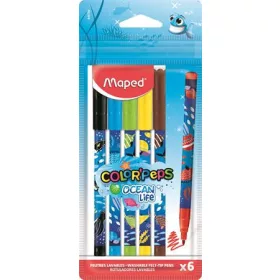   MAPED Filctoll készlet, 2 mm, kimosható, MAPED "Color'Peps Ocean Life", 6 különböző szín