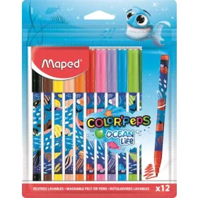  MAPED Filctoll készlet, 2 mm, kimosható, MAPED "Color'Peps Ocean Life", 12 különböző szín