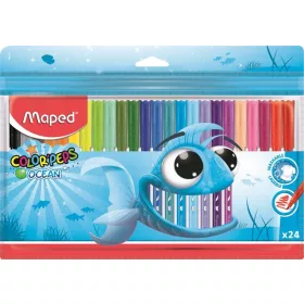   MAPED Filctoll készlet, 2 mm, kimosható, MAPED "Color'Peps Ocean", 24 különböző szín