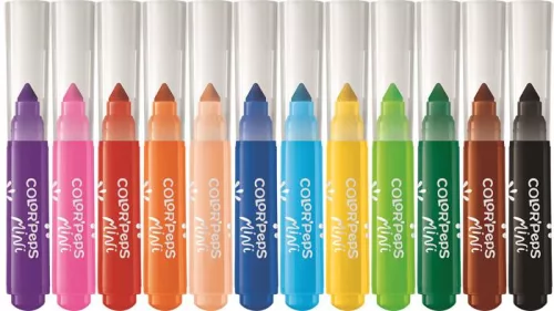 MAPED Filctoll készlet, 6,5 mm, kimosható, MAPED "Color'Peps Mini Power", 12 különböző szín