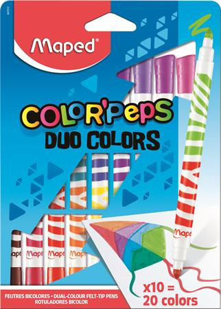 MAPED Filctoll készlet, kimosható, MAPED "Color'Peps Duo", 20 különböző szín