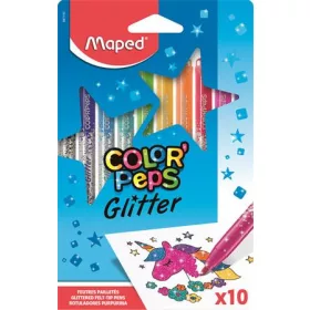   MAPED Filctoll készlet, 2,8 mm, csillámos, MAPED "Color'Peps Glitter", 10 különböző szín