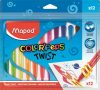 MAPED Zsírkréta, kitekerhető, MAPED "Color'Peps", 12 különböző szín