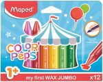   MAPED Zsírkréta, MAPED "Color'Peps MAXI Wax", 12 különböző szín