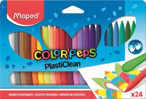 MAPED Zsírkréta, MAPED "Color'Peps" PlastiClean, 24 különböző szín