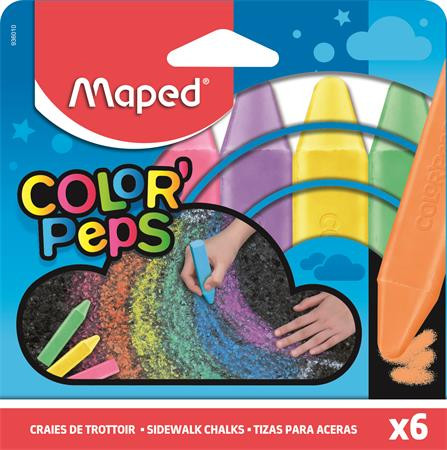 MAPED Aszfaltkréta, MAPED "Color'Peps", 6 különböző szín