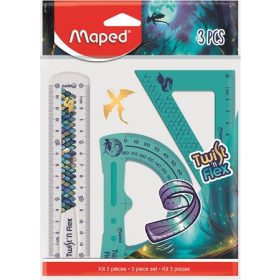   MAPED Vonalzókészlet, műanyag, törhetetlen, 3 darabos, MAPED „Dragon sárkány”