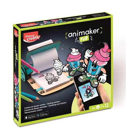 MAPED CREATIV Animációkészítő készlet applikációval, mini, MAPED CREATIV "Animaker Flip", Pop