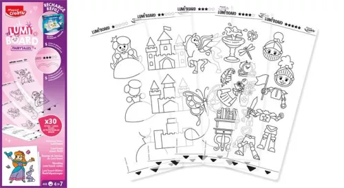 MAPED CREATIV Kreatív rajzkészlet, kiegészítő sablon, tündérmese, MAPED CREATIV "Lumi Board"