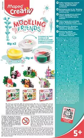 MAPED CREATIV Modellező gyurmakészlet, levegőre száradó, MAPED CREATIV "Modeling Friends"