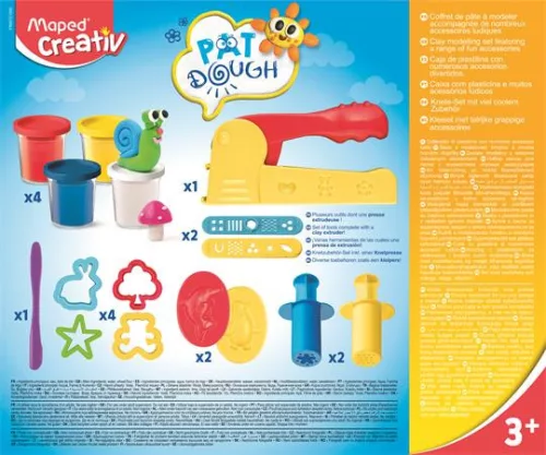 MAPED CREATIV Gyurma és formázó készlet, 16 darabos, MAPED CREATIV "Pat Dough"