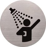   HELIT Információs tábla, rozsdamentes acél, HELIT, zuhanyzó