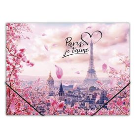   PANTA PLAST Gumis mappa, 15 mm, PP, A4, PANTA PLAST "Take me to Paris"