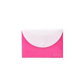  PANTA PLAST Irattartó tasak, A5, PP, patentos, két zsebes, PANTA PLAST, neon pink