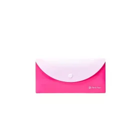   PANTA PLAST Irattartó tasak, 250x140 mm, PP, patentos, két zsebes, PANTA PLAST, neon pink