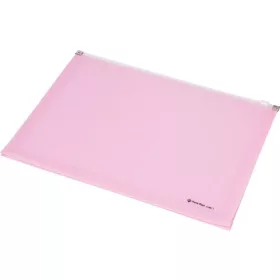   PANTA PLAST Irattartó tasak, A4, PP, cipzáras, talpas, PANTA PLAST, pasztell rózsaszín