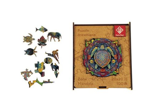 PANTA PLAST Puzzle, fa, A4, 100 darabos, PANTA PLAST "Mandala Turtle"